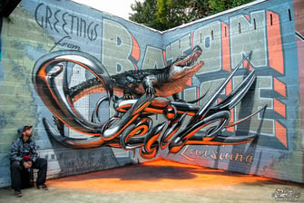 anamorphic illusion graffiti art